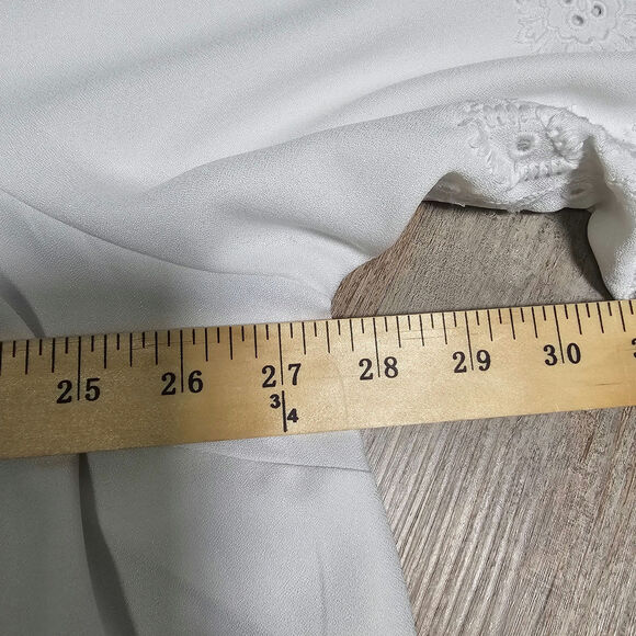 Catherines White Eyelet Embroidered Sleeve Blouse 2x - Picture 7 of 10
